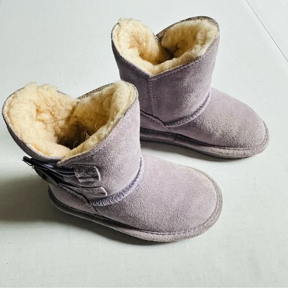 BearPaws Winter Faux Fur Purple Baby Toddler Boots Size
